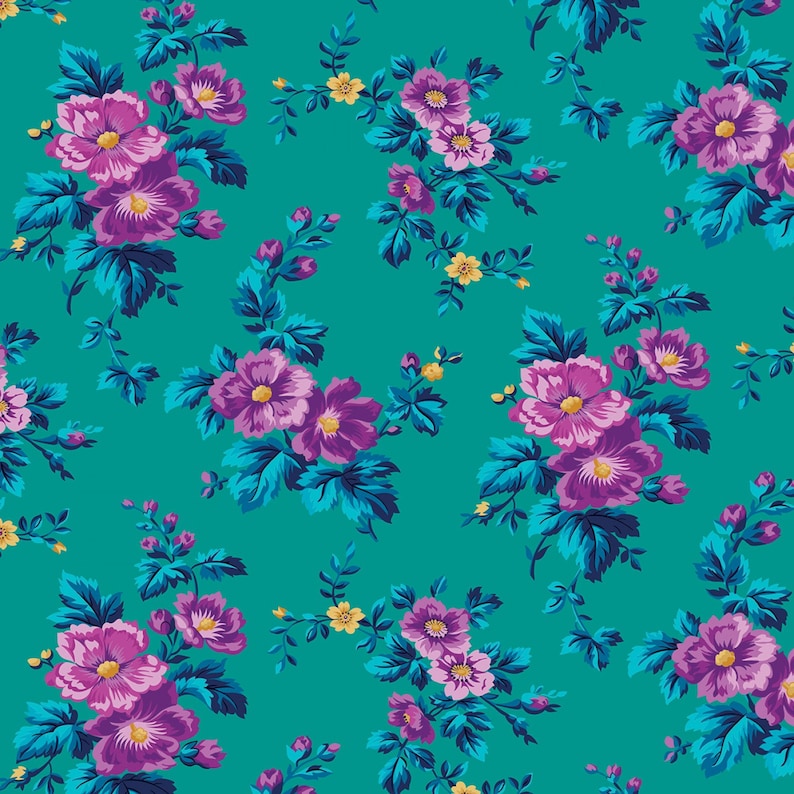 Brilliance Main Floral Teal C14220 by Riley Blake Designs