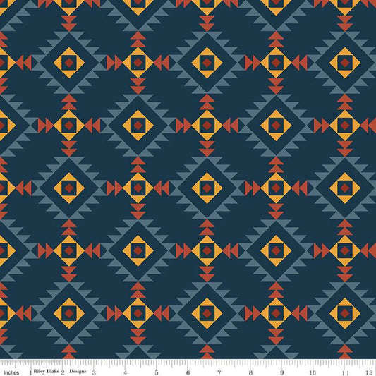 Santa Fe Diamond Navy C13381 by Riley Blake Designs